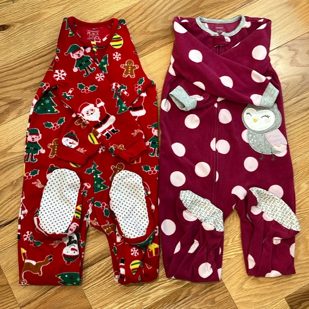 Mixed Lot Toddler Footed Pajamas, Carters & The Children’s Place-Size 3T